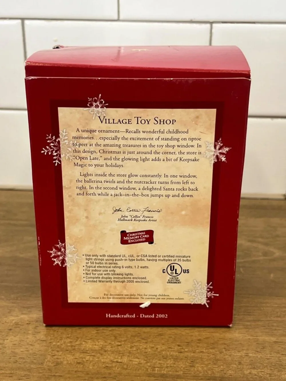 Hallmark Keepsake 2002 Village Toy Shop Christmas Ornament Holiday Decor